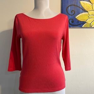 Ann Taylor-silk-cotton quarter sleeve ribbed top